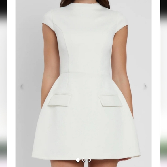 COMMENSSE WHITE MINI DRESS 2 FRONT PACK BACK ZIPPER CLOSURE FULL LINED NWT SZ XS - Picture 10 of 10